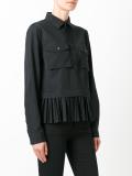 pleated hem shirt jacket