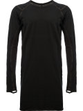 leather trim T-shirt 