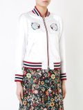 bear embroidered bomber jacket