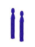 beaded tassel clip-on earrings