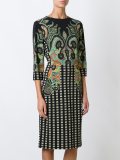 paisley check print dress