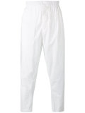 gathered waist loose-fit trousers