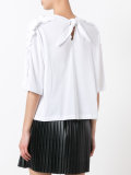 back ribbon frill T-shirt