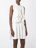 ruffled embroidered trim dress