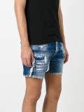 distressed wide leg shorts