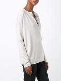 V-neck knit blouse