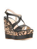 floral wedge sandals