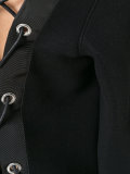 lace-up boat neck sweatshirt