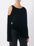 velvet effect cutout jumper