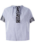striped laced top