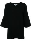 flared sleeves ribbed jumper