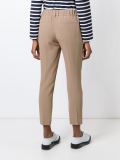 cropped front pleat trousers