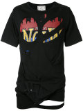 distressed print T-shirt