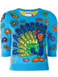peacock intarsia jumper