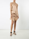 asymmetric ruffle dress