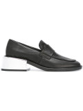 metallic heel penny loafers