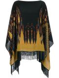 embroidered fringed poncho