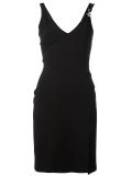 asymmetric straps fitted dress