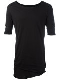 layered raw hem T-shirt