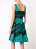 lace appliqué pleated dress