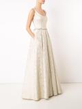 floral jacquard gown