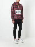 logo print checked jacket 