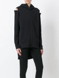 cut-out zipped hoodie