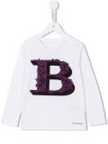 'B' print long sleeve T-shirt
