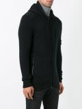 textured zipped hoodie
