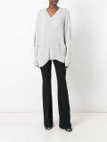rib knit V-neck sweater
