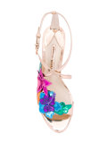 floral metallic sandals
