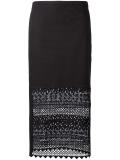 macramé detail straight skirt