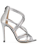 metallic stiletto sandals