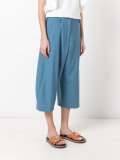 pleated cropped trousers