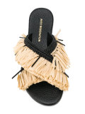fringed trim flip flops 