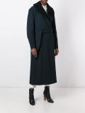 dislocated buttons belted coat
