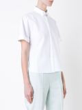 fold-up collar cropped shirt