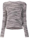 melange cutout knitted top