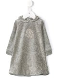 logo print textured dress