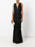embroidered plunge gown 