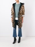 leopard print hooded coat