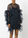 ruffled sleeve overlay dress