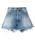 raw hem denim shorts