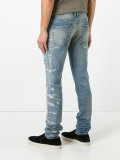 distressed slim-fit jeans