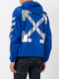 stripe hooded jacket