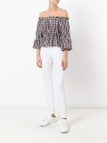 off shoulder checked top 