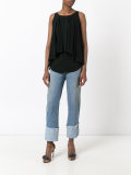 pleated layered blouse