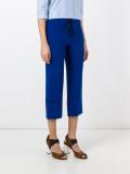piped trim cropped trousers