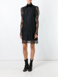 high collar floral lace dress