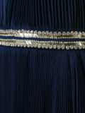 embellished trim pleated gown